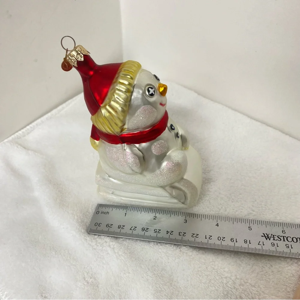 Department 56 Vintage Festive Snowman Sledding Christmas Ornament Whimsical